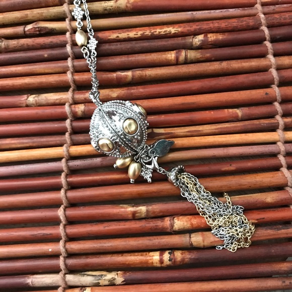 Chico’s Sirena Long Necklace Ball Tassel NWT - Picture 4 of 8